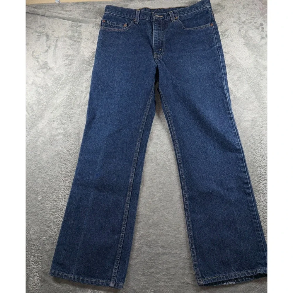 Vtg Levi's 517 Boot Cut Jeans Mens 34x30 USA Black Batwing Denim